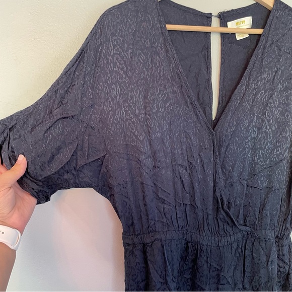 Anthropologie MAEVE Jacqueline Jacquard Jumpsuit in Navy SIZE MEDIUM - Picture 9 of 15